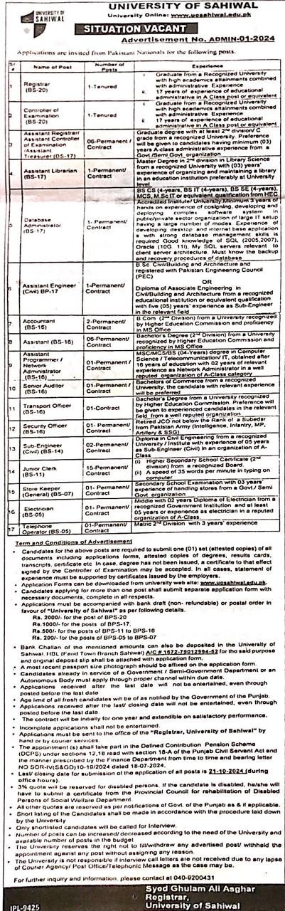 Controller of Examinations 